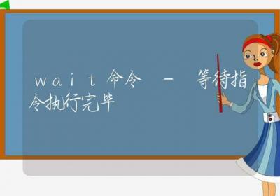 wait命令-等待指令执行完毕-Linux命令大全ROED容易得分享