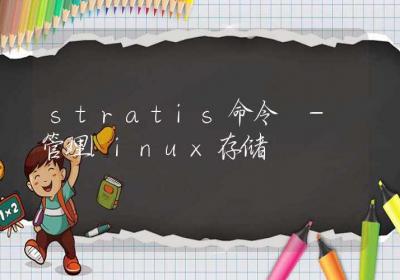 stratis命令-管理linux存储-Linux命令大全ROED容易得分享