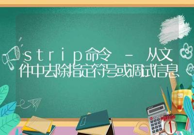 strip命令-从文件中去除指定符号或调试信息-Linux命令大全ROED容易得分享