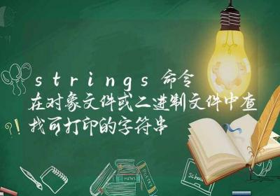 strings命令-在对象文件或二进制文件中查找可打印的字符串-Linux命令大全ROED容易得分享