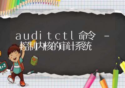 auditctl命令-控制内核的审计系统-Linux命令大全ROED容易得分享