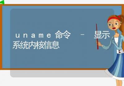 uname命令-显示系统内核信息-Linux命令大全ROED容易得分享
