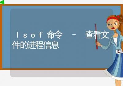 lsof命令-查看文件的进程信息-Linux命令大全ROED容易得分享