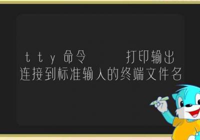 tty命令-打印输出连接到标准输入的终端文件名-Linux命令大全ROED容易得分享