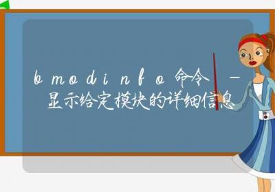 bmodinfo命令-显示给定模块的详细信息-Linux命令大全ROED容易得分享