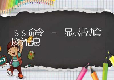 ss命令-显示活动套接字信息-Linux命令大全ROED容易得分享