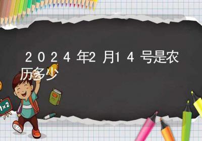 2024年2月14号是农历多少-ROED容易得分享