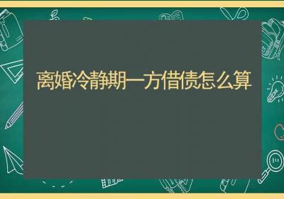 离婚冷静期一方借债怎么算-ROED容易得分享