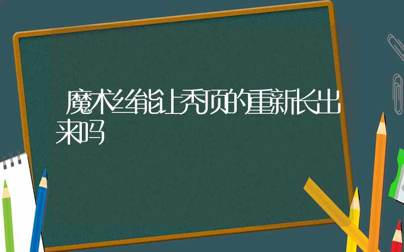 魔术丝能让秃顶的重新长出来吗